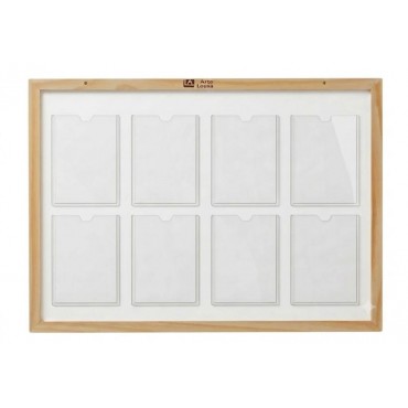 Mural de Aviso MDF C/8 Displays Vertical A4 Acrilico Mural de Aviso MDF C/8 Displays Vertical A4 Acrilico