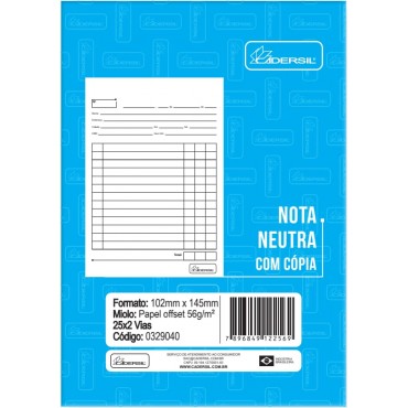 Nota Neutra Com Cópia 1/32”