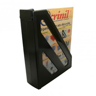 Porta Pastas e Revistas Individual Preto Acrinil