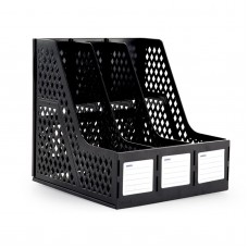 Porta Pastas e Revistas Triplo Preto Waleu