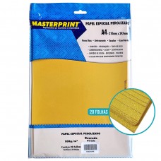Papel Cartao Masterprint Dourado Perolizado A4 180g C/50F