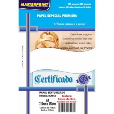 Papel Cartao Masterprint Casca de Ovo A4 180g C/50F – Branco Papel Cartao Masterprint Casca de Ovo A4 180g C/50F – Branco