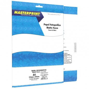 Papel Fotográfico A4 Matte Fosco 170g C/100F Masterprint Papel Fotográfico A4 Matte Fosco 170g C/100F Masterprint