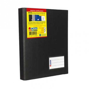 Pasta Catálogo com 25 envelopes A4 preto Chies