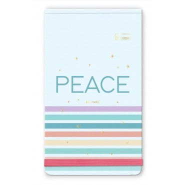 Bloco Anotações com Elástico Positivity  Peace Cadersil 