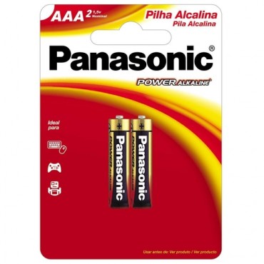 Pilha Alcalina Panasonic Palito AAA c/2