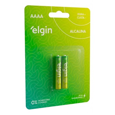 Pilha Alcalina Elgin AAAA (4A) 1.5V c/2