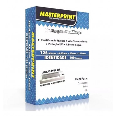 Plástico Para Plastificação Polaseal RG 125mic 0.5 80mmx111mm C/100 Unidades