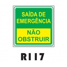 PLACA FOTOLUMINESCENTE SINALIZAÇÃO 20X20 PVC 1MM -R117