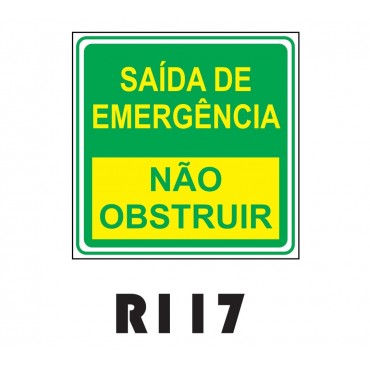 PLACA FOTOLUMINESCENTE SINALIZAÇÃO 20X20 PVC 1MM -R117