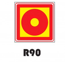 PLACA FOTOLUMINESCENTE SINALIZAÇÃO 20X20 PVC 1MM -R90