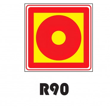 PLACA FOTOLUMINESCENTE SINALIZAÇÃO 20X20 PVC 1MM -R90