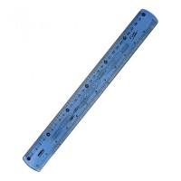 Régua Flexível de 30 cm Azul Waleu