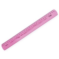Régua Flexível de 30 cm Rosa Waleu