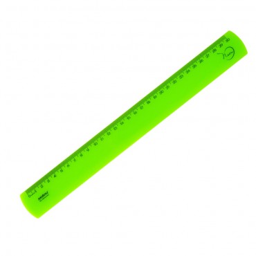Régua Plástica Neon Verde Waleu30cm 
