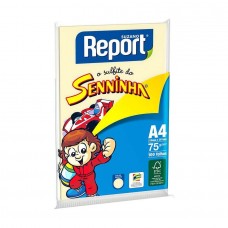Papel Report A4 75g Senninha Amarelo C/100 Folhas Papel Report A4 75g Senninha Amarelo C/100 Folhas
