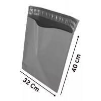 Envelope Saco Plástico Segurança Waleu Cinza Sedex Ecoseg 32x40 - 20 Unid