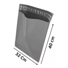 Envelope Saco Plástico Segurança Waleu Cinza Sedex Ecoseg 32x40 - 20 Unid