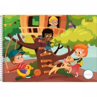 Caderno Espiral Capa Dura Meia Pauta Sapeca Masculino 40 F