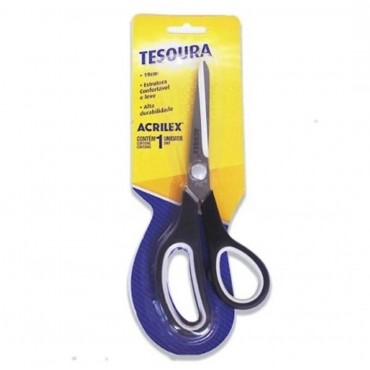 Tesoura Multiuso Aço Inox 19cm Acrilex Preto