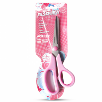 Tesoura Multiuso Aço Inox 19cm Acrilex Rosa