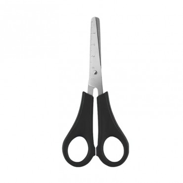 Tesoura Escolar 13 cm Brw com Régua Preta Tesoura Escolar 13 cm Brw com Régua Preta