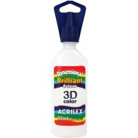 Tinta Dimensional 3D Brilliant 35ml Acrilex – Branco 
