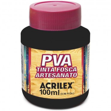Tinta Fosca PVA Artesanato Acrilex 100 ml Preto