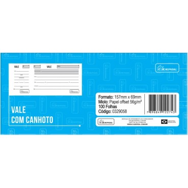 Vale Com Canhoto 50 folhas