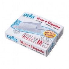 Visor P/Pasta Suspensa C/50 Plásticos e Etiquetas Branca 